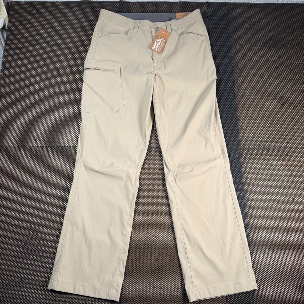 Eddie Bauer Rainier Pant Men 32/30 Khaki Active UPF 50 Outdoor Hiking Utility - Picture 2 of 4